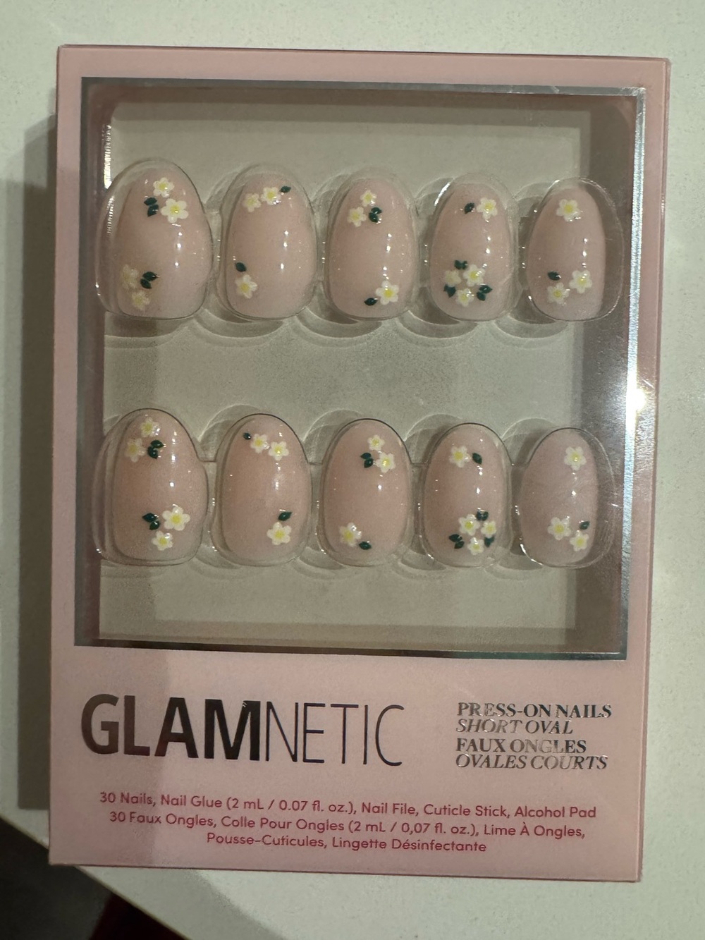 Glamnetic Pink Floral Press-On Nails